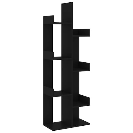 vidaXL Regał na książki, czarny 48x25,5x140 cm materiał drewnopochodny
