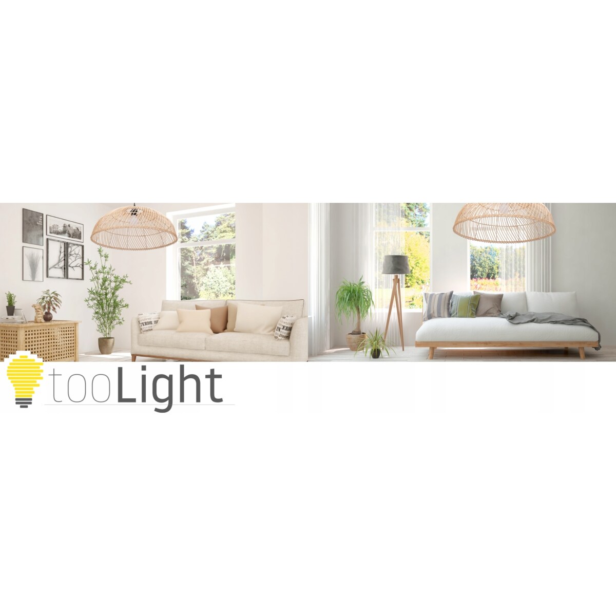 Lampa Wisząca Pleciona Bambus Natural Boho Duża