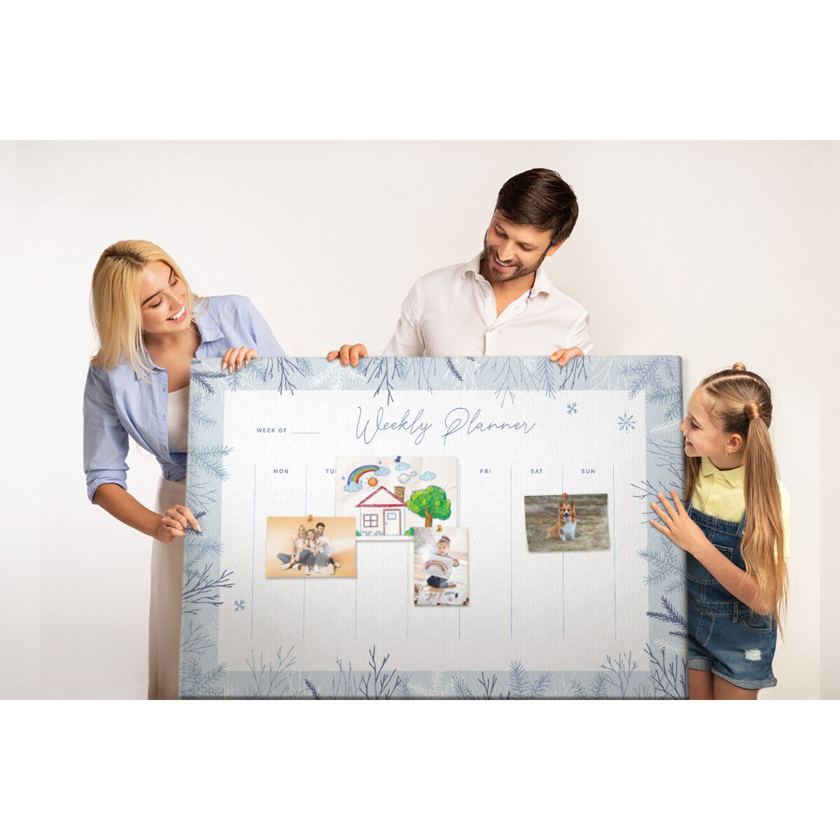 Tablica korkowa Planer tygodniowy 140x100cm - drewniane pinezki