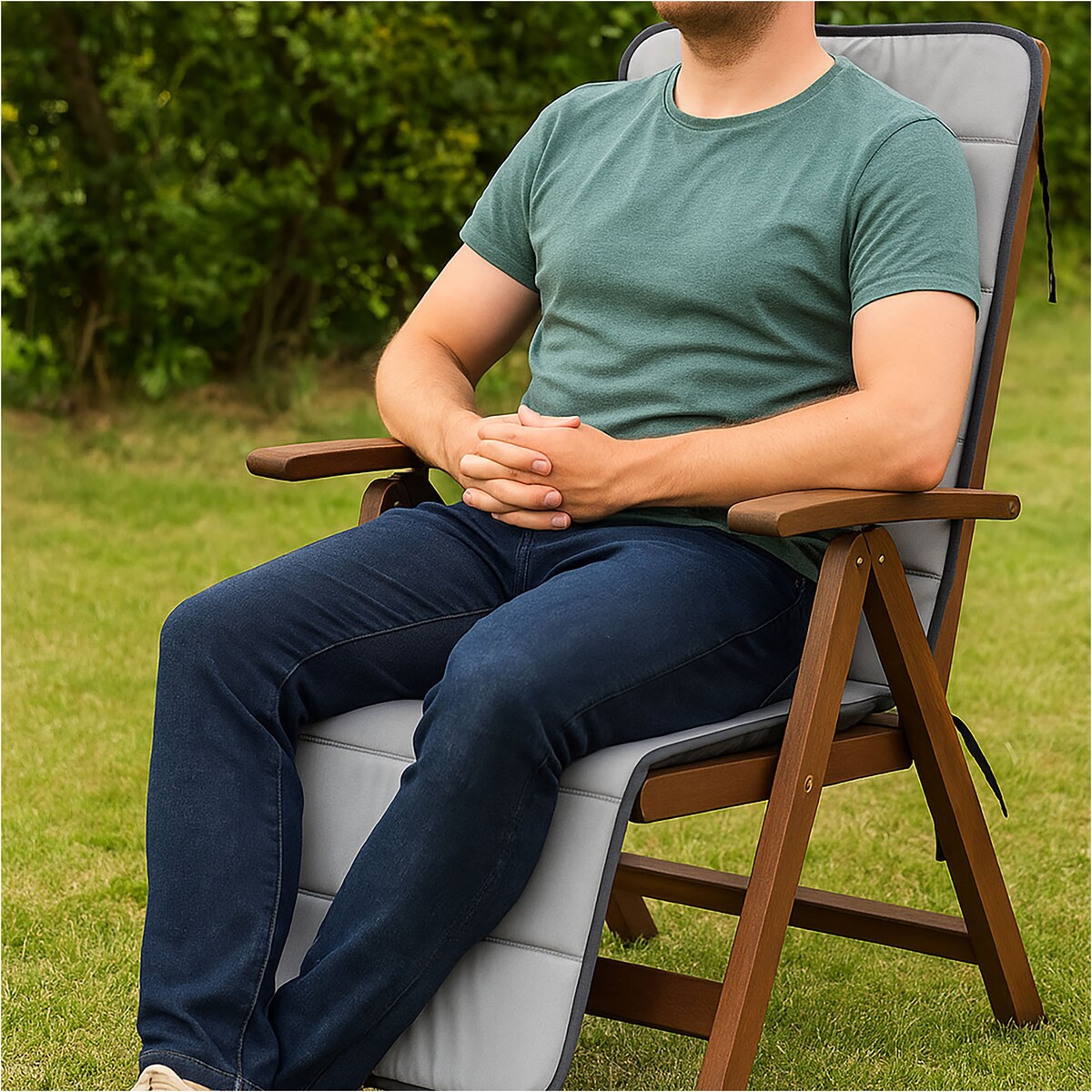 Poduszka Pikowana Z Oparciem Z Pianki Na Ławkę Krzesło Leżak 165X50 Cm