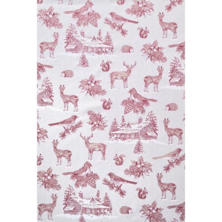 Dwustronne podkładki Toile de Jouy Red Forest & Glen Check – komplet 4 szt.