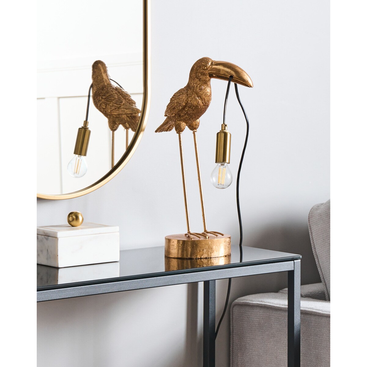 Lampa stołowa Tukan ARACARI Złoty