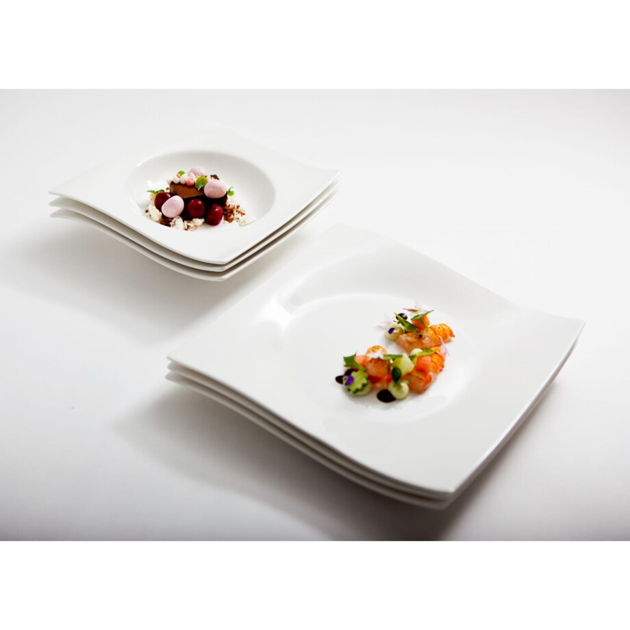 Talerz do przekąsek Motion, biały, 15 x 15 cm