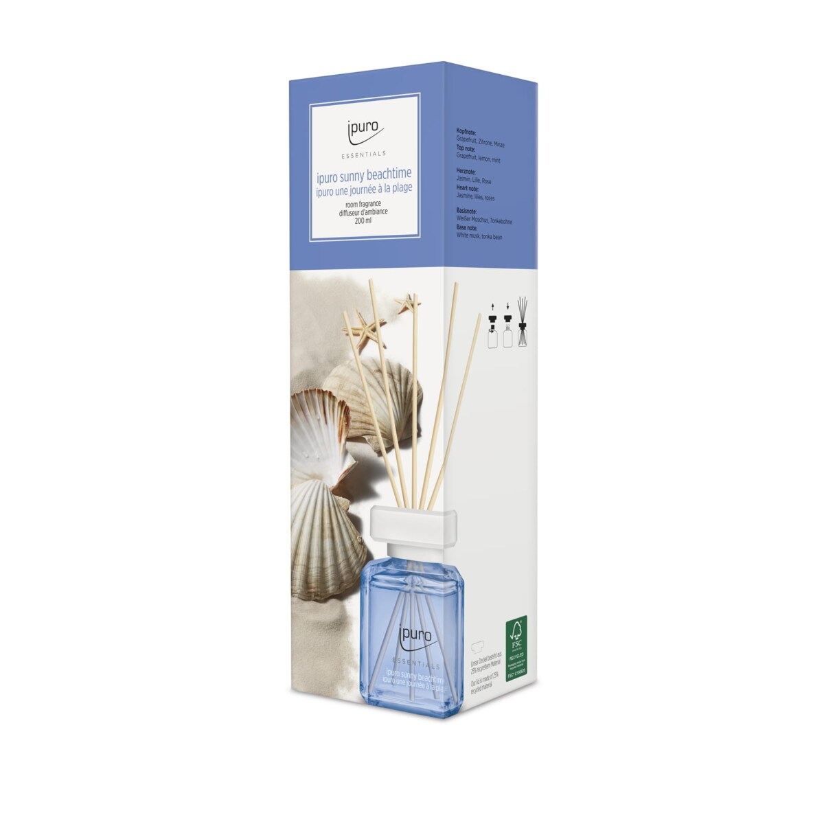 Dyfuzor zapachowy ipuro ESSENTIALS, Sunny Beachtime, 200 ml