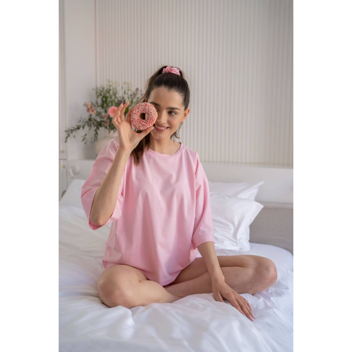 Piżama krótka day&night różowa XS/S