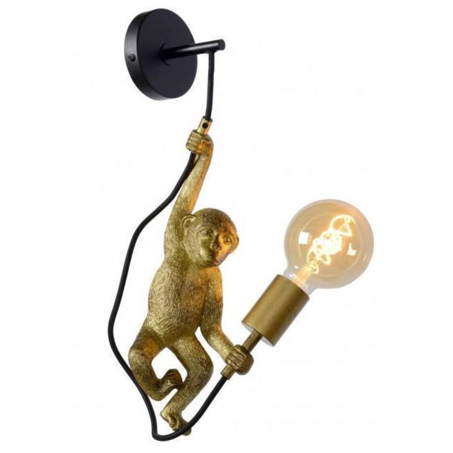 Dekoracyjny kinkiet CHIMP 10202/01/30 Lucide małpka złota czarna
