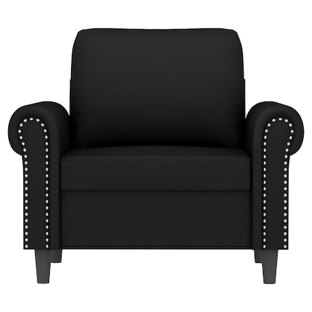 vidaXL Fotel, czarny, 60 cm, obity aksamitem