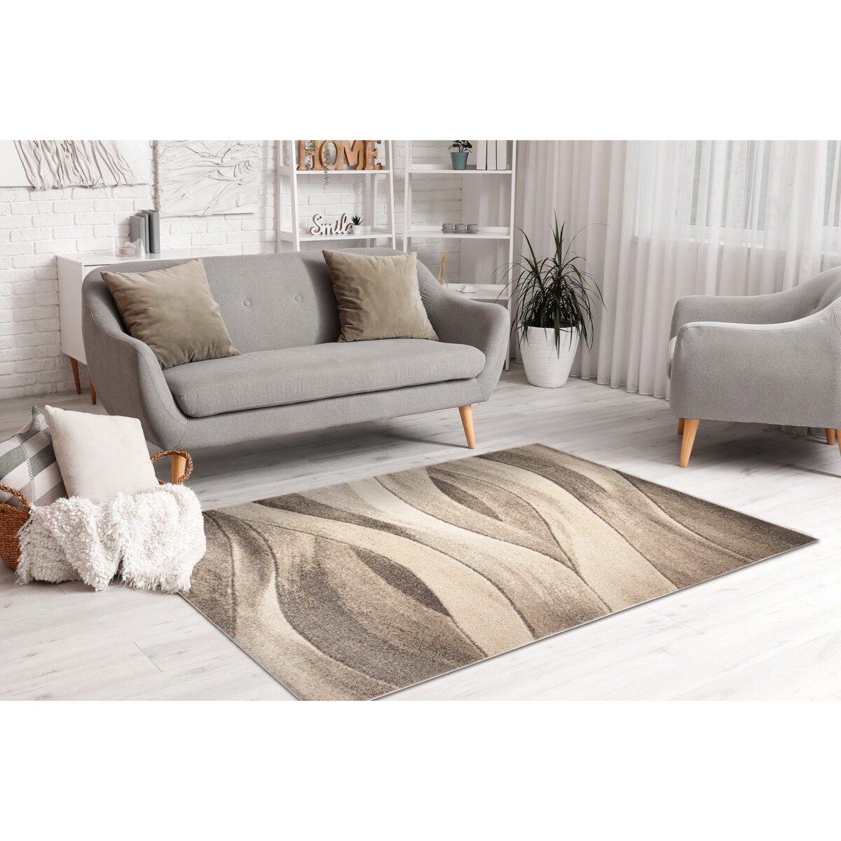 Dywan FUSION 1617 beż / krem - Fale, 120x170 cm