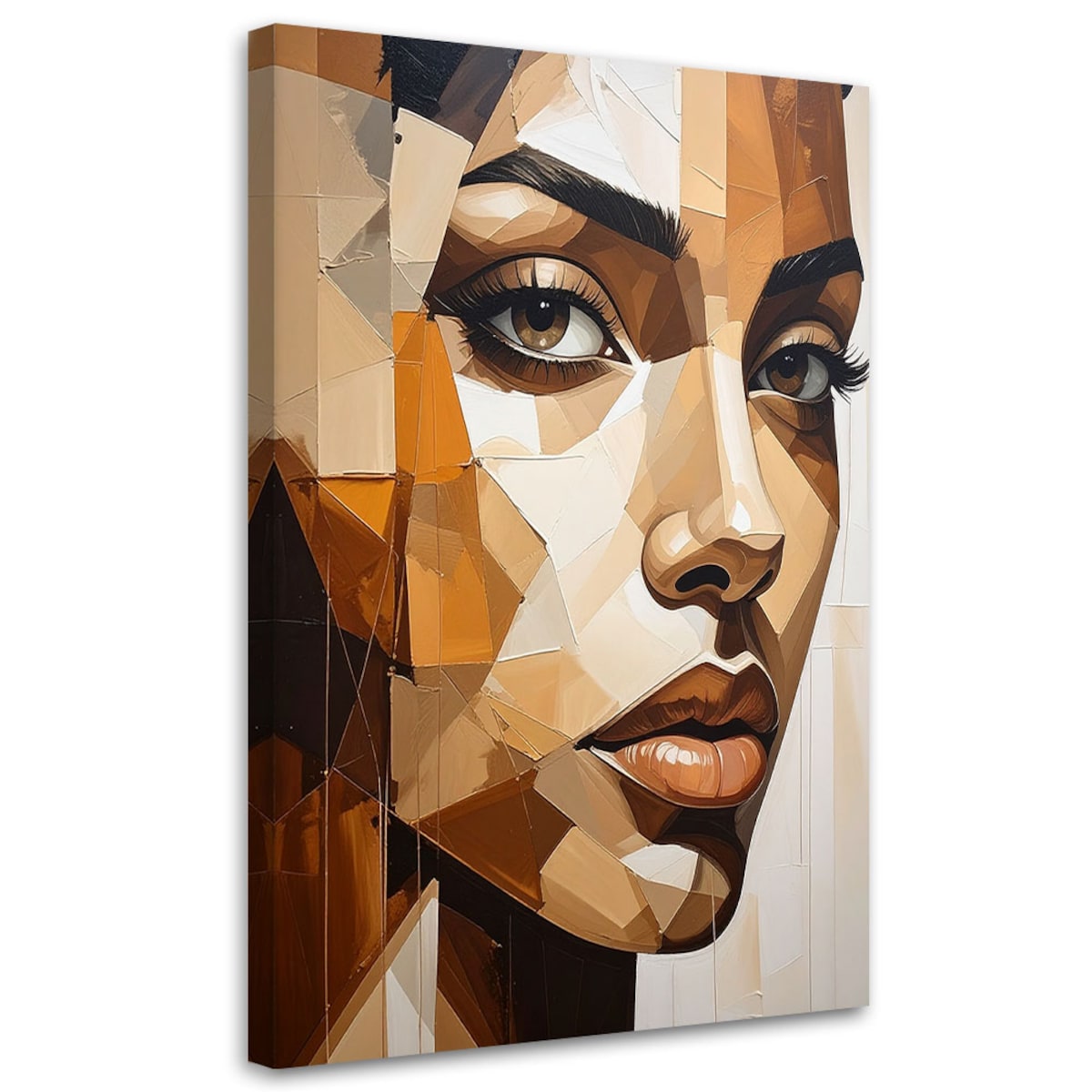 Obraz do salonu sypialni biura, Kobieta Portret Beżowy