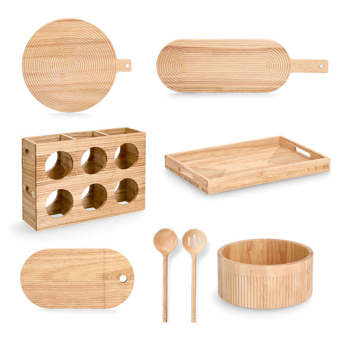 Taca do serwowania z uchwytami, drewno, 46 x 30,5 cm