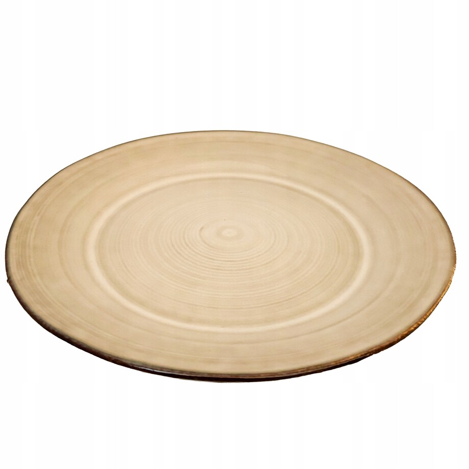 TALERZ DESEROWY BEŻOWY 20cm ceramiczny okrągły talerzyk serwis obiadowy
