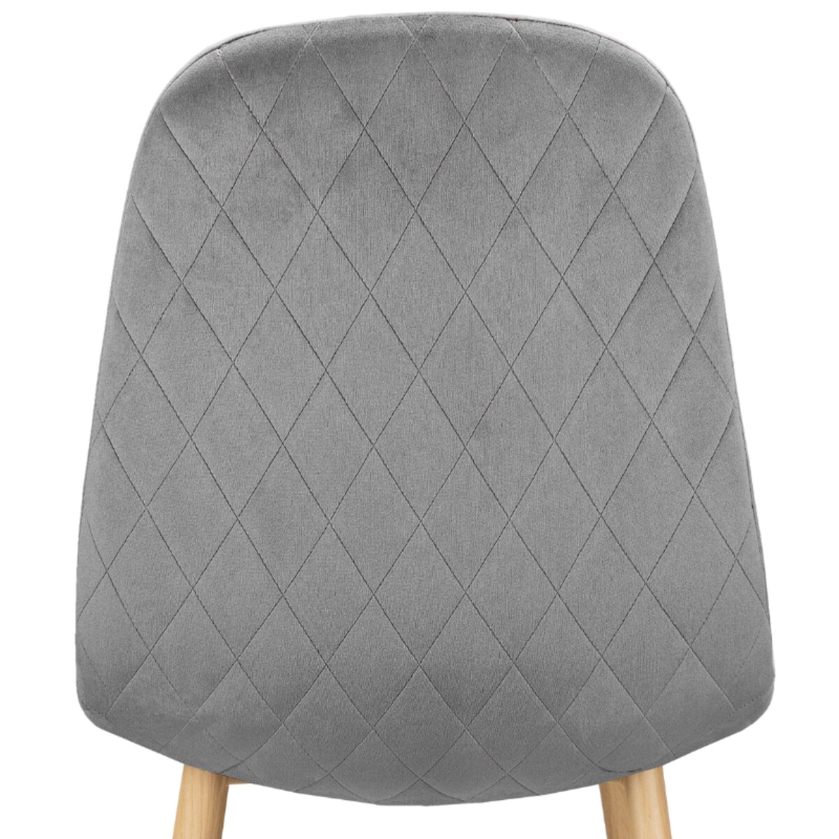 Krzesło tapicerowane welur szare nowowoczesne jasne nogi