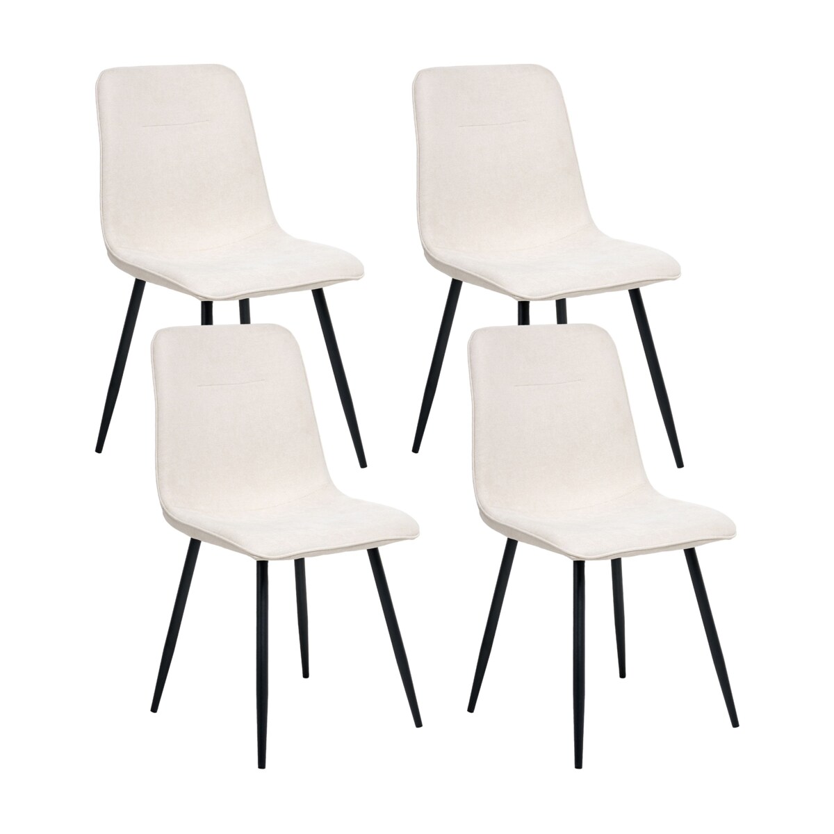 Zestaw 4 krzeseł do jadalni TUSCOLA Jasnobeżowy