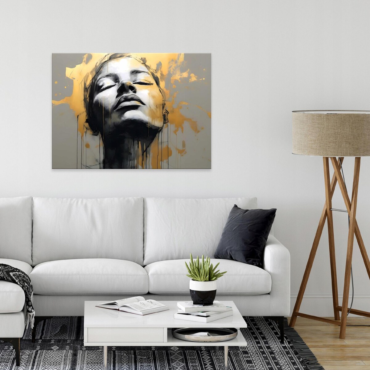 Obraz Kobieta Twarz Abstrakcja Do Sypialni Salonu Płótno 60x40