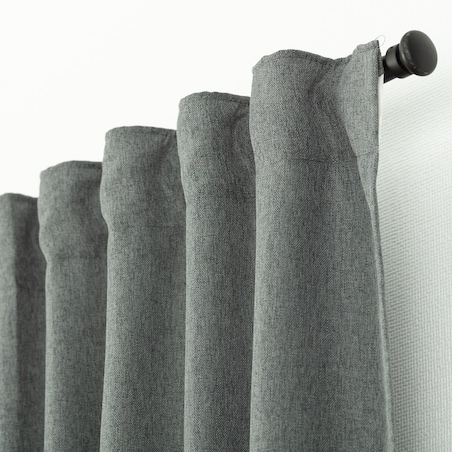 Zasłona BASIC na taśmie marszczącej 140x300cm szary denim 1 szt. 140x300 szary