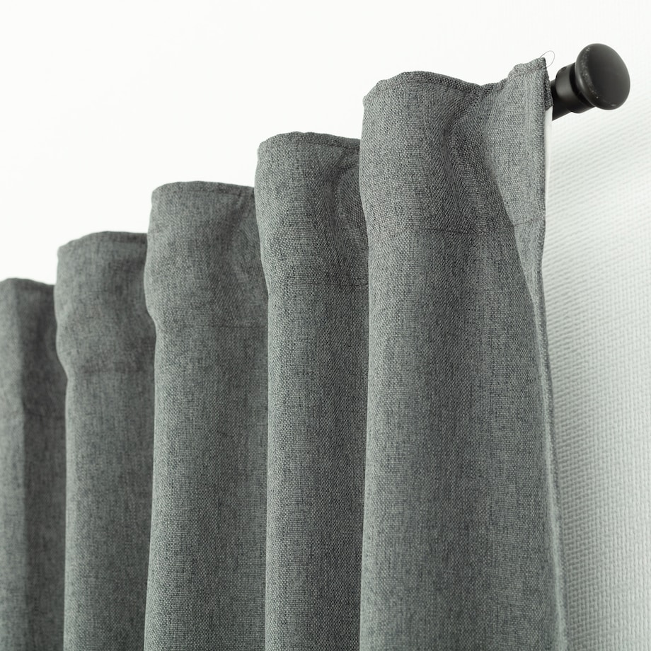 Zasłona BASIC na taśmie marszczącej 140x300cm szary denim 1 szt. 140x300 szary