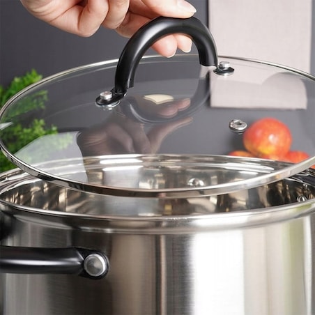 Garnki Vilde Zestaw Komplet Garnków Stalowe Srebrne Czarne do Gotowania