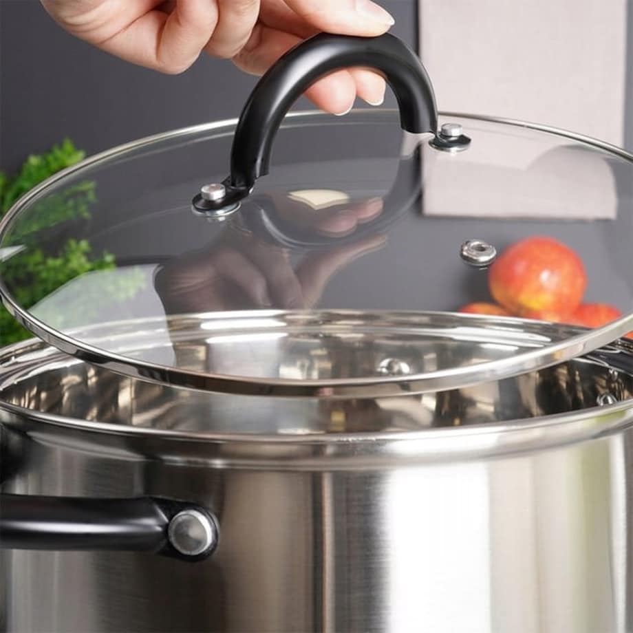 Garnki Vilde Zestaw Komplet Garnków Stalowe Srebrne Czarne do Gotowania