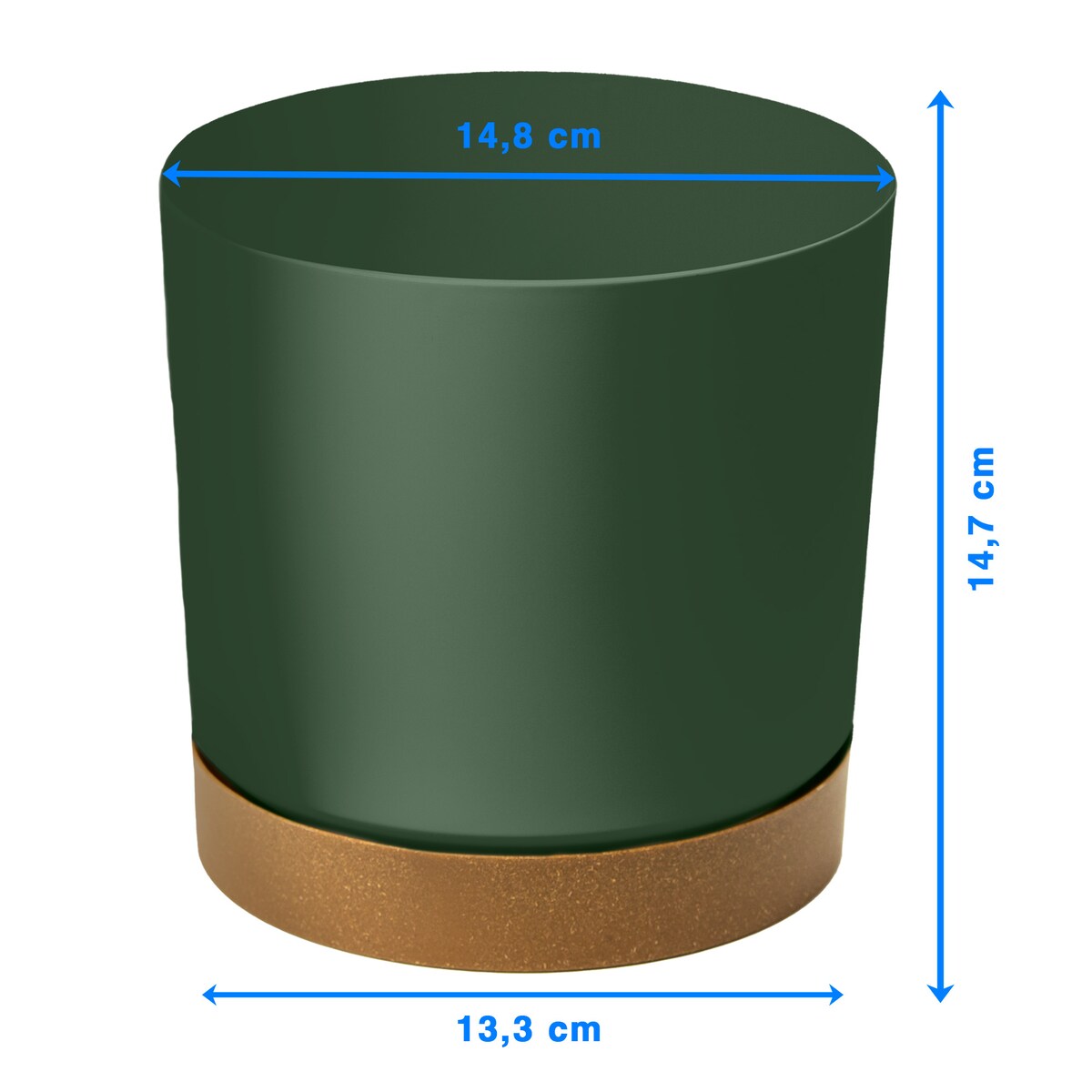 Doniczka Ogrodowa 14,8Cm Z Podstawką Do Domu Donica Plastikowa Gładka Zielona