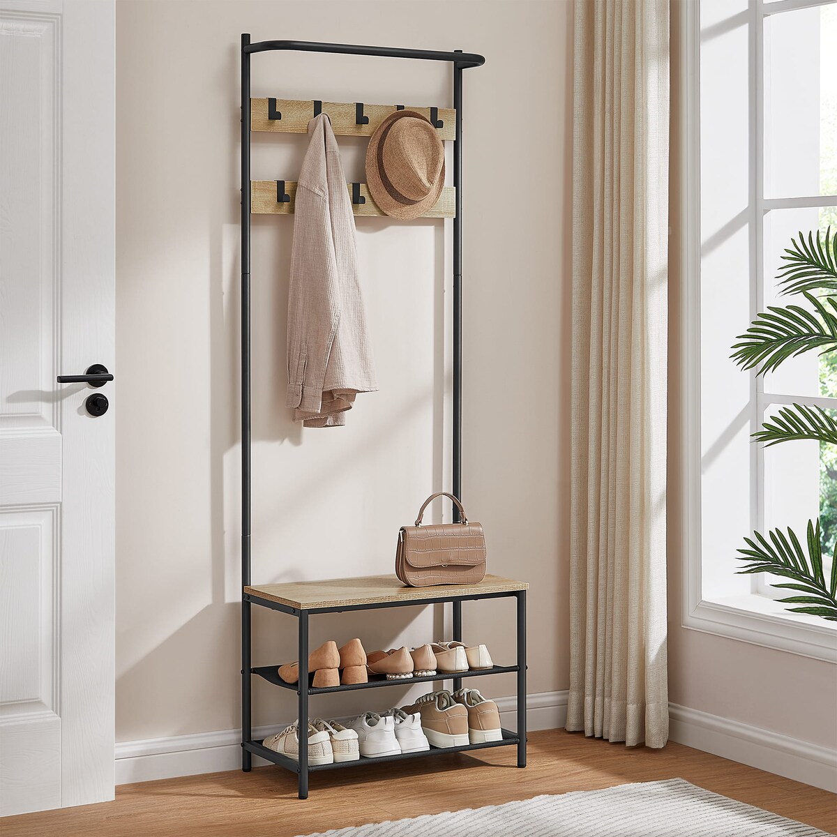 Wieszak Stojak Na Ubrania 64X32,2X180 Cm Sonoma