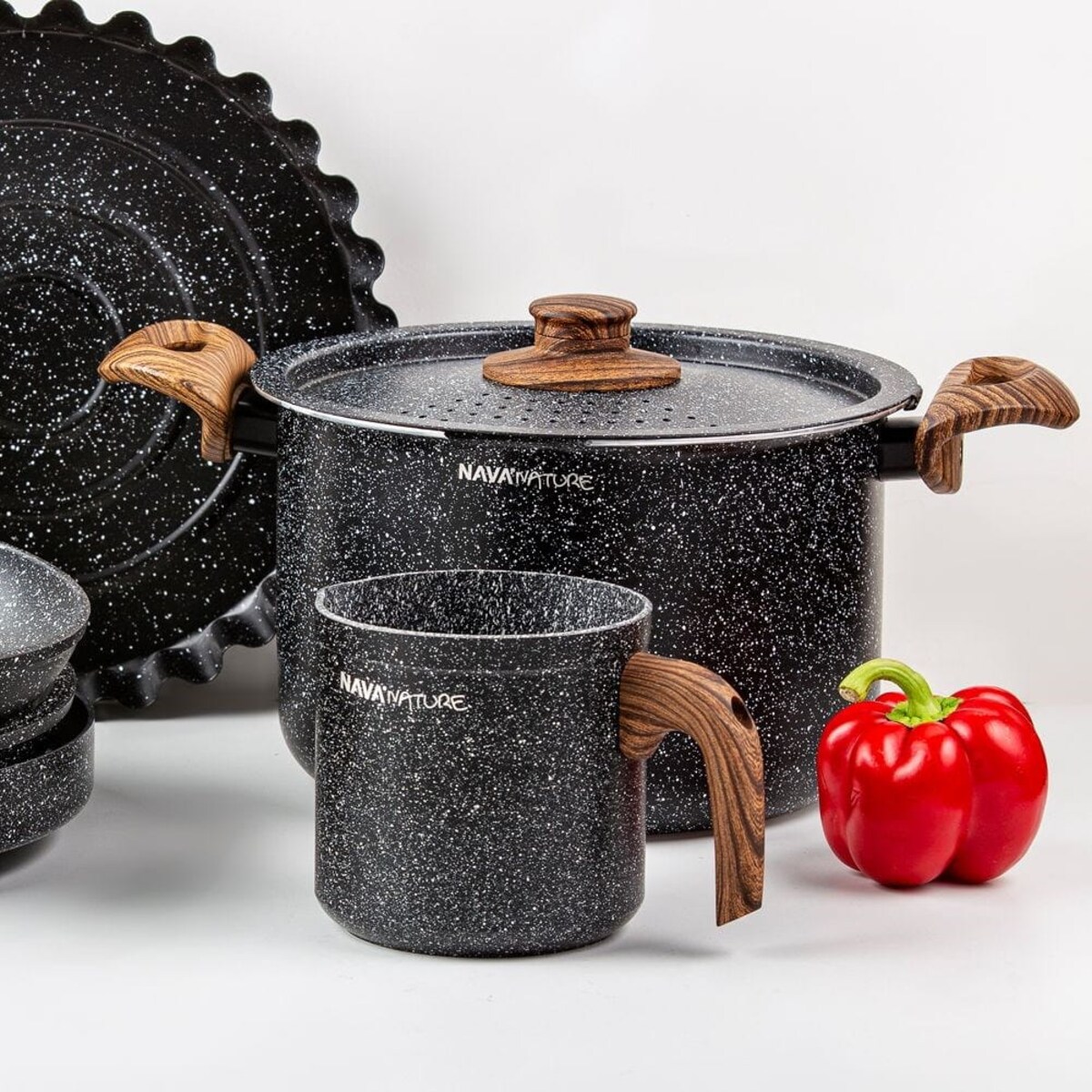 Garnek do mleka Rondel Granitowy na mleko 1 l Nature Garnuszek na Budyń Krem