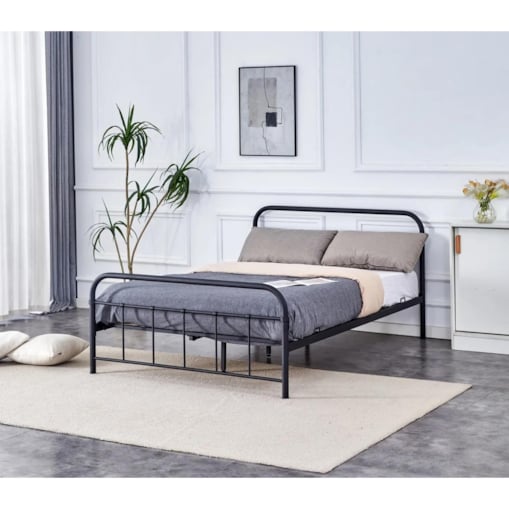 Łóżko metalowe LINDA 140x200 czarne