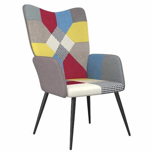 vidaXL Fotel, patchwork, obity tkaniną