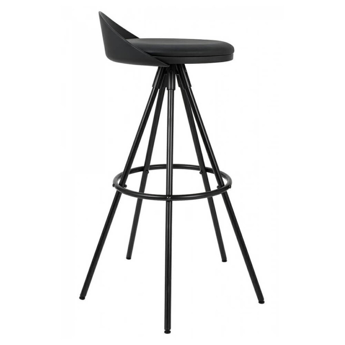 Krzesło barowe z ekoskóry Lanza 301-CCV King Home metalowe czarny