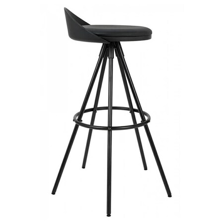 Krzesło barowe z ekoskóry Lanza 301-CCV King Home metalowe czarny