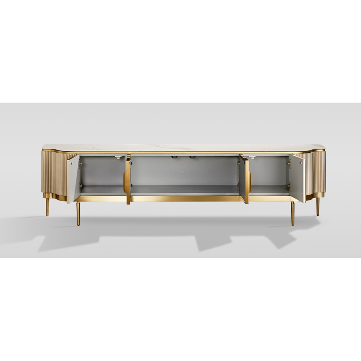 Nowoczesna złota komoda RTV / szafka RTV / szafka pod telewizor Champion Glamour Premium 200x40x52