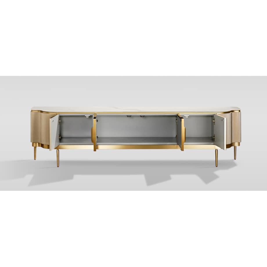 Nowoczesna złota komoda RTV / szafka RTV / szafka pod telewizor Champion Glamour Premium 200x40x52