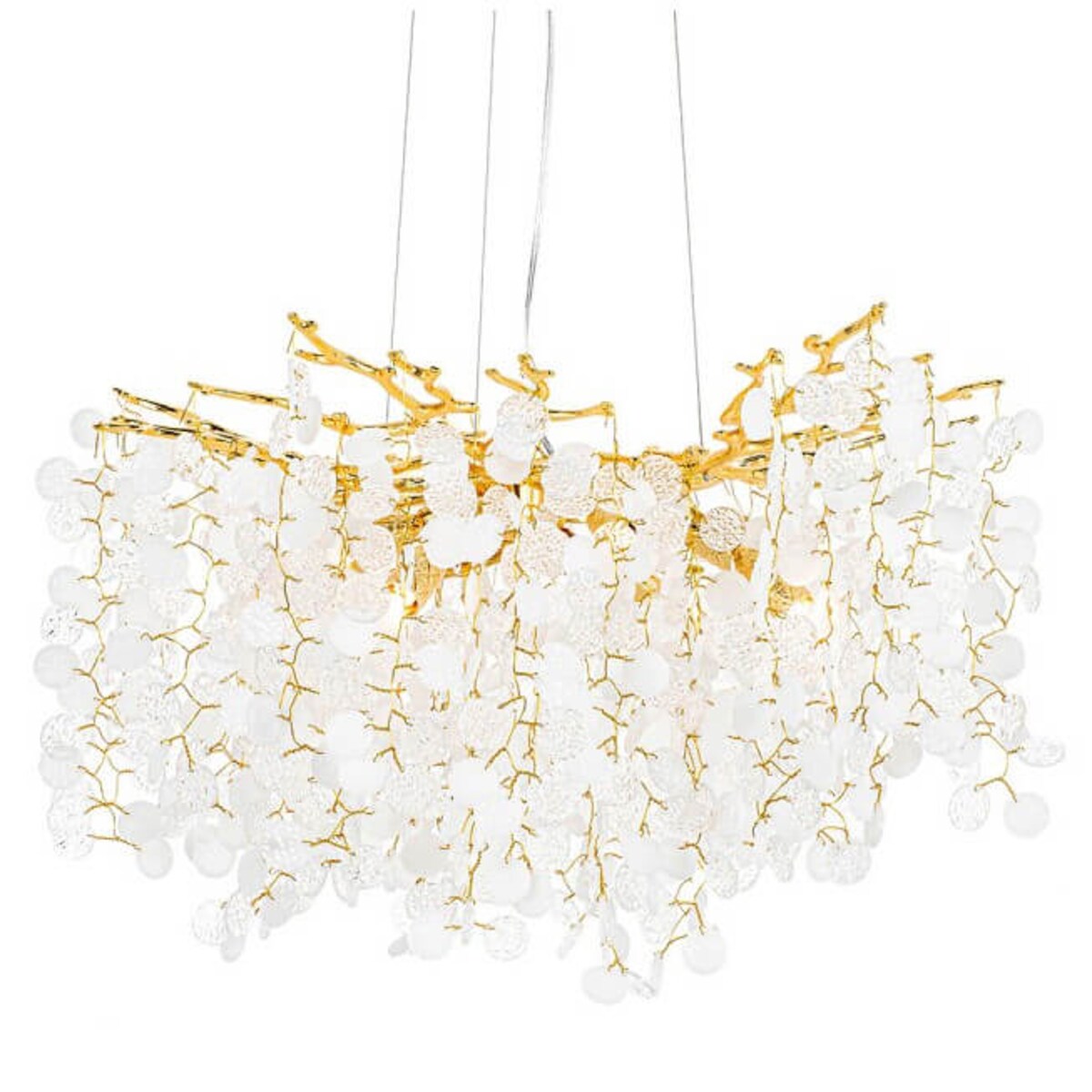 Designerska lampa wisząca Riviera MSE010100391 Moosee glamour kryształowa złota biała