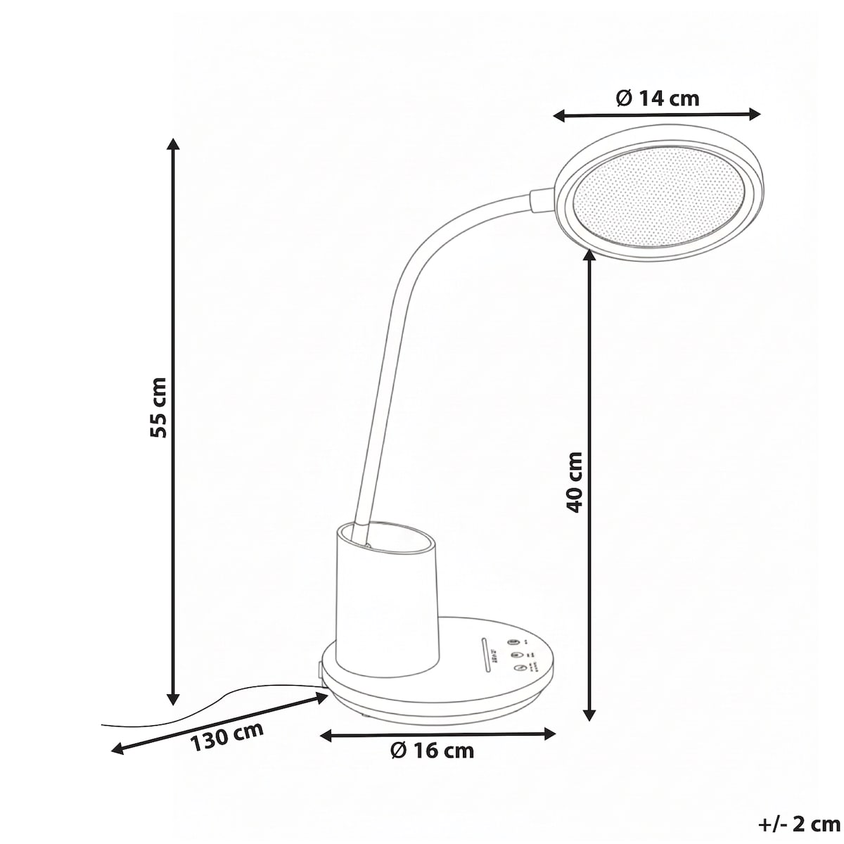 Lampa biurkowa LED VELA Ze ściemniaczem Niebieski