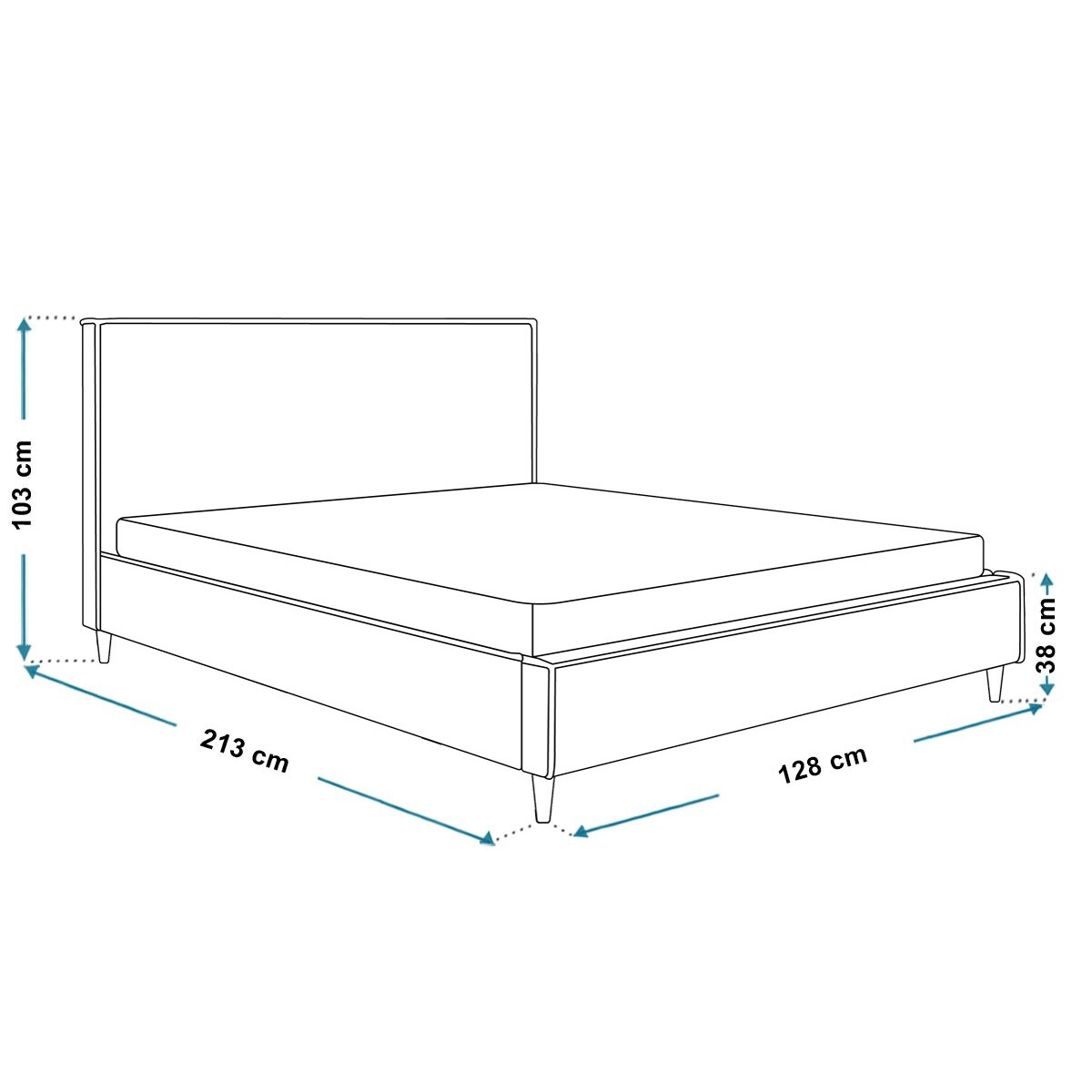 Łóżko tapicerowane 120x200 LUXO 8, tkanina boucle Catch Me 01 - mleczny