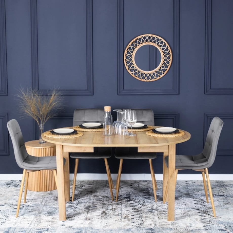 Krzesło Tapicerowane Welurowe Kuchenne Do Jadalni Salonu Szary FREDY