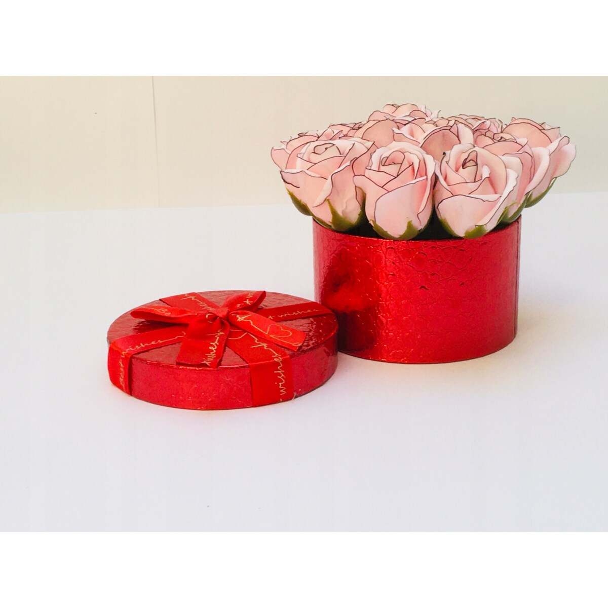 FLOWER BOX KWIATY MYDLANE w pudełku urodziny upominek powitanie przyjęcie