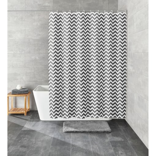 Kleine Wolke Zack Ekologiczna Zasłona prysznicowa szary 180x200 cm PEVA bezzapachowa