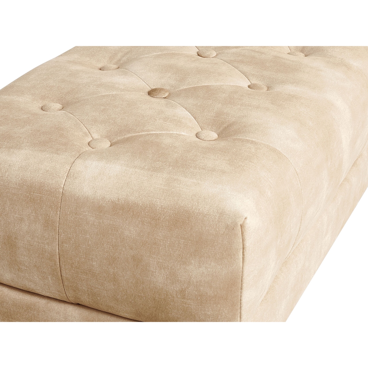 Ławka welurowa beżowa ROSEVILLE