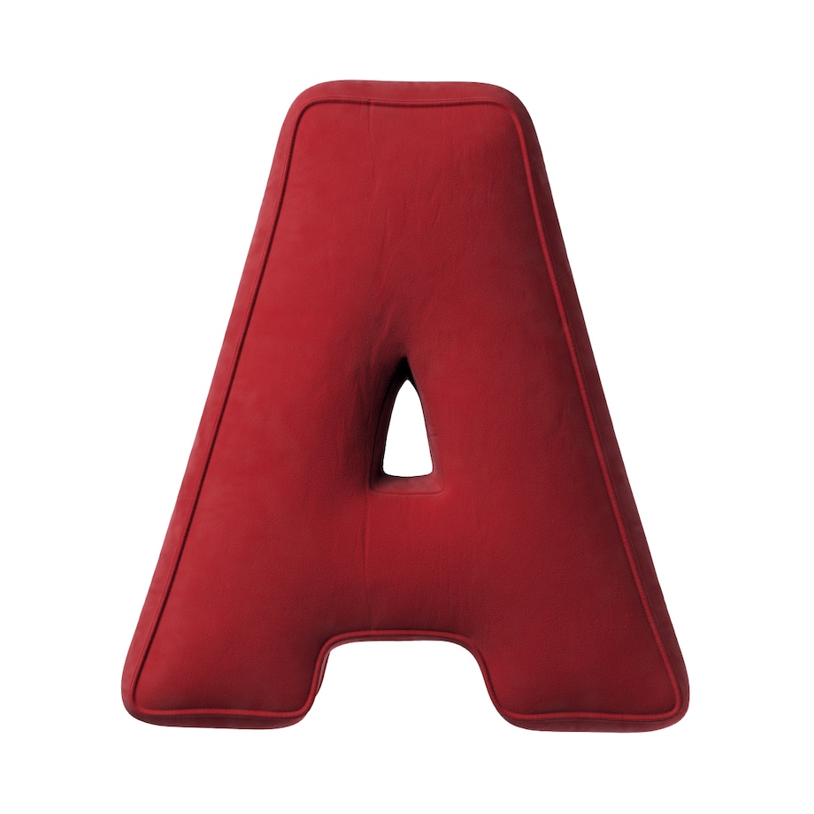 Poduszka literka A, intensywna czerwień, 30x40cm, Posh Velvet