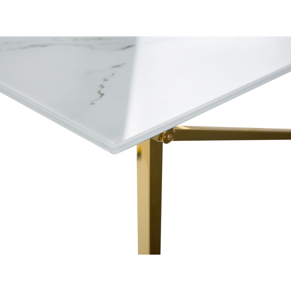 Stolik kawowy efekt marmuru biało-złoty EMPORIA