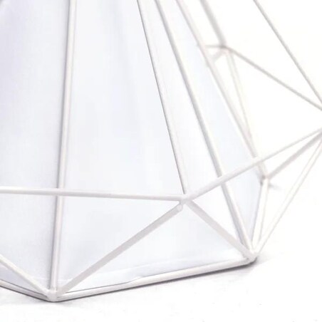 żyrandol z żelazną klatką loft biały e27