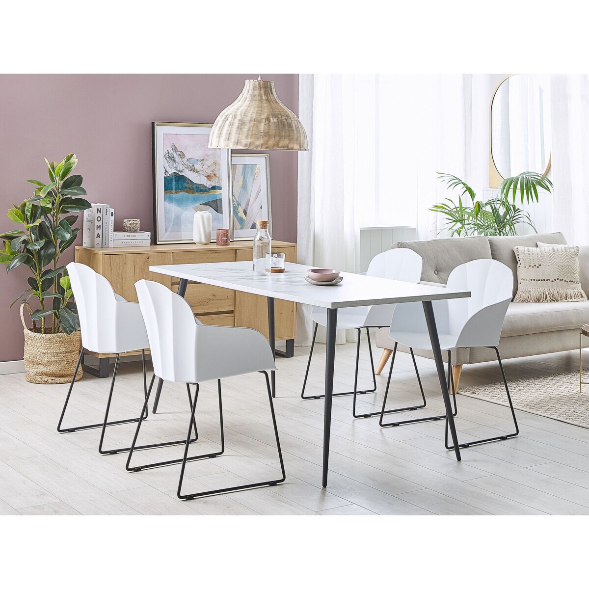 Zestaw 2 krzeseł do jadalni biały SYLVA