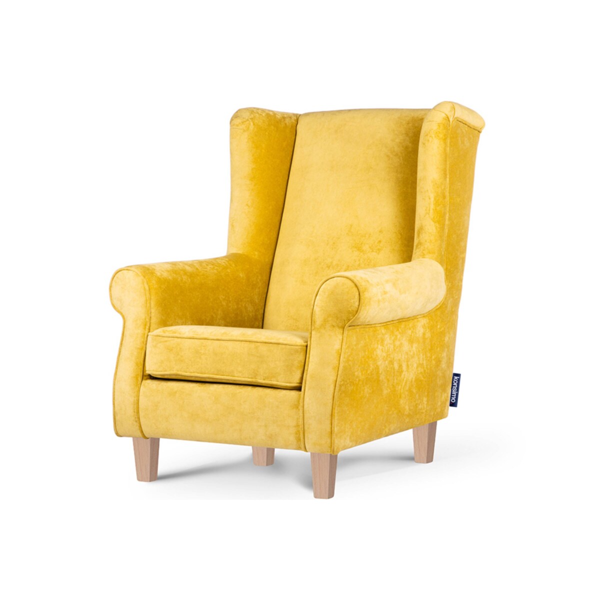 KONSIMO MILES Fotel + puf, kolor Żółty