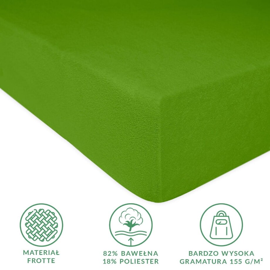 Prześcieradło frotte z gumką 160x200 kolor kaktus