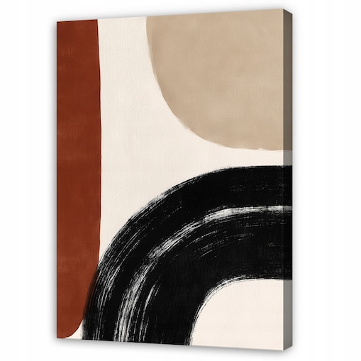 Obraz Do Sypialni Salonu Na Płótnie Abstrakcja Boho Beżowy 80x120