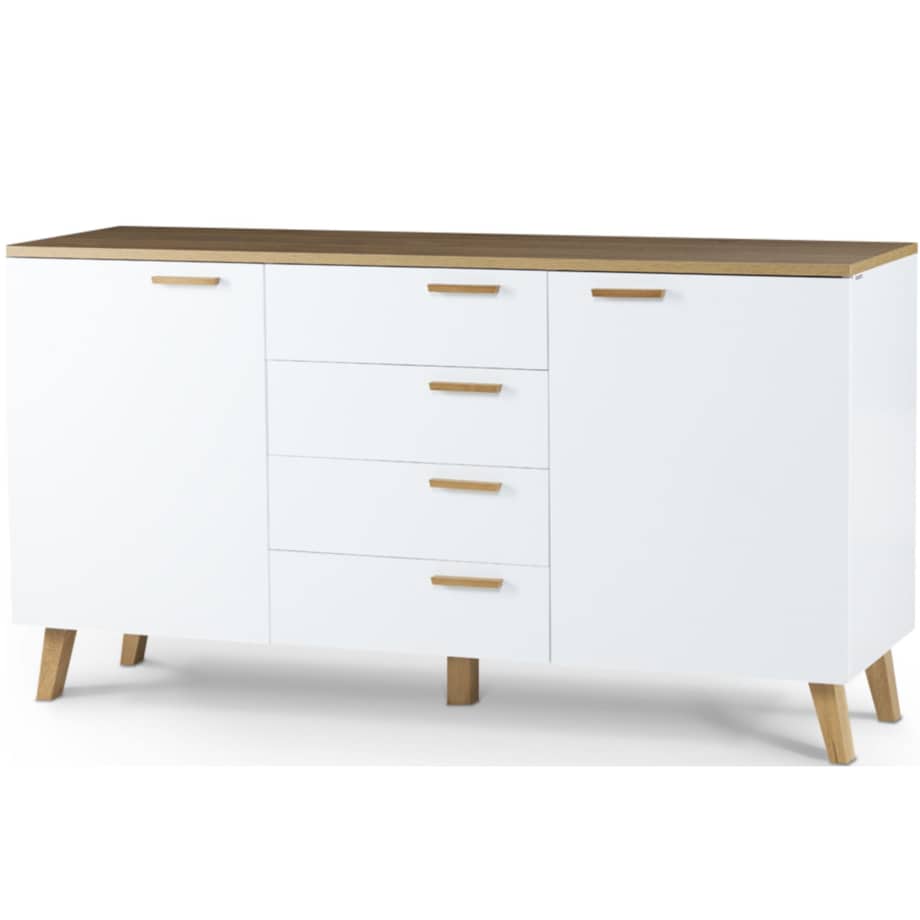 KONSIMO FRISK Skandynawska komoda biała z szufladami