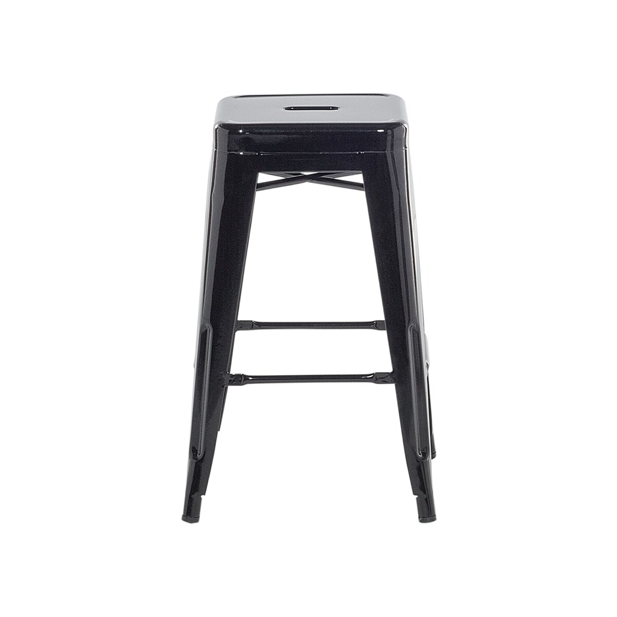 Zestaw 2 stołków barowych metalowych 60 cm czarny CABRILLO