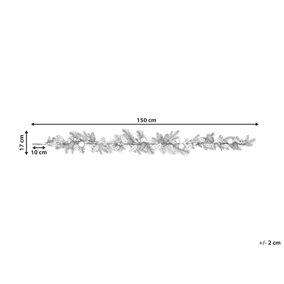 Świąteczna girlanda 150 cm zielono-srebrna LLEIDA