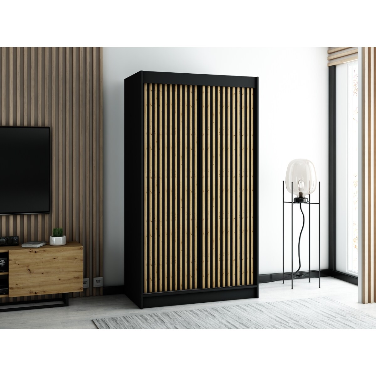 Szafa przesuwna Garderoba LAMELO 1 120 czarny
