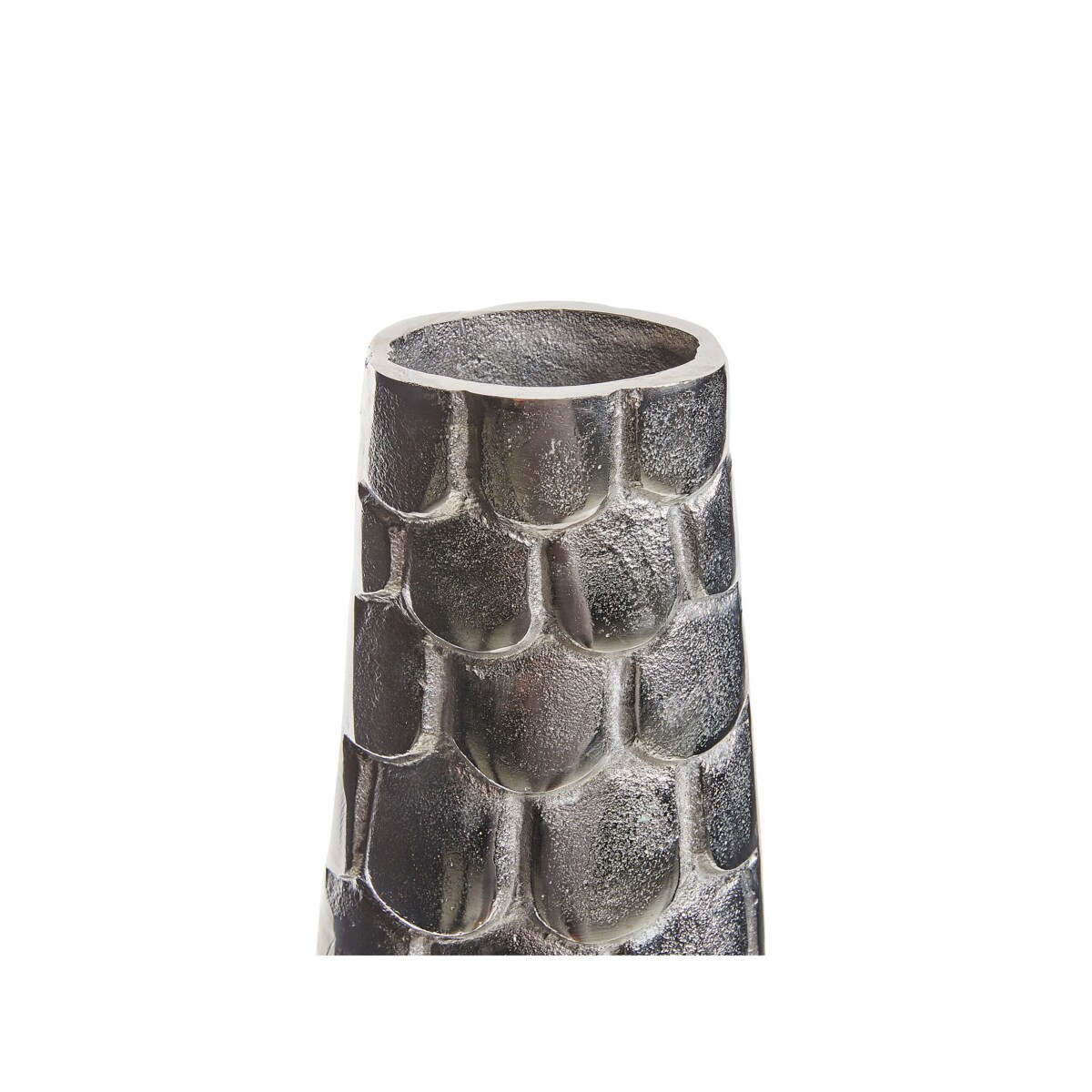 Wazon na kwiaty metalowy srebrny SUKHOTHAI